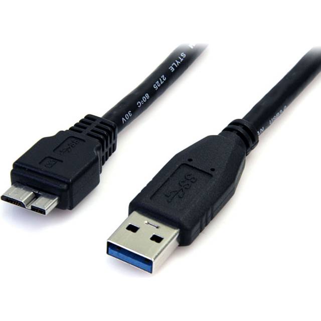 StarTech.com 0,5 m USB 3.0 A till Micro B-kabel, St/St, Svart, 50 cm SuperSpeed USB 3.0 anslutningskabel, plugg/kontakt