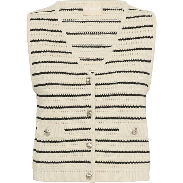 Soaked in Luxury Strikvest Vest - Sort/Hvid