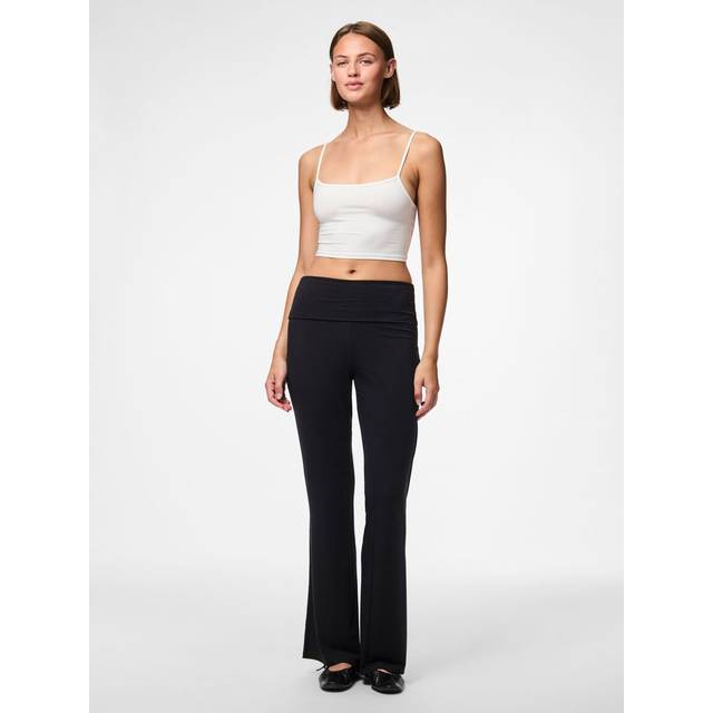 Pieces Pcmaliva Trompetbukser Leggings Med Omslag - Sort