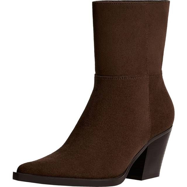 Bershka Ankel Cowboystøvler Med Hæl - Brun