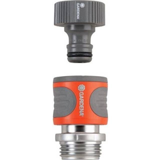 Gardena 39043 0.62 & 0.5 in. Premium Tap To Hose Connector Set  Nylon-ABS
