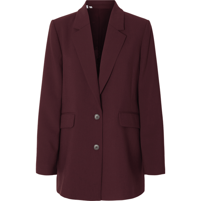 Selected Rita Relaxed Fit Blazer, Burgundy