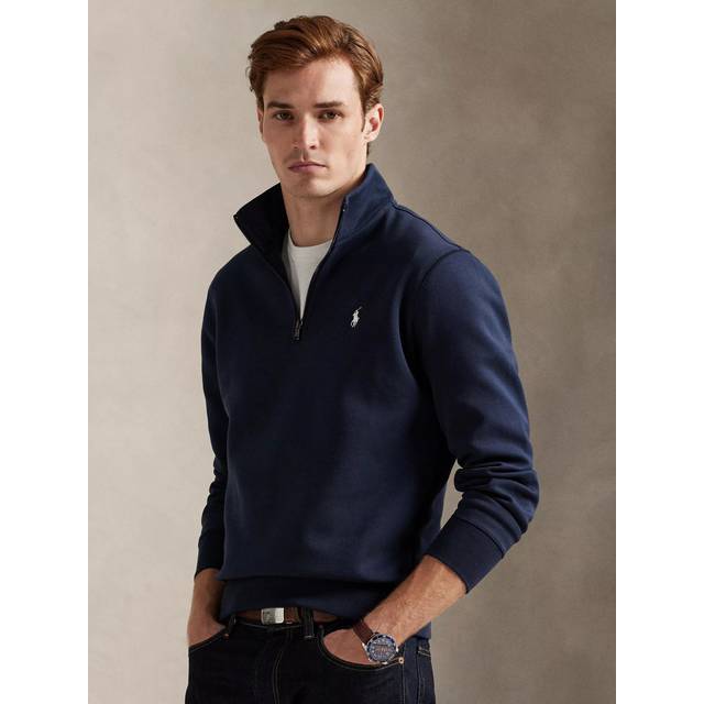 Double Knit Quarter Zip Jumper - Navy Blue - XS