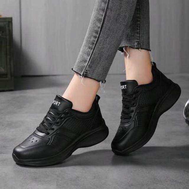 SHEIN New Plus Size Lightweight Running Shoes, Women&#39;s Low-Top Casual Shoes, Women&#39;s Sports Shoes, Women&#39;s All Black Shoes, Women&#39;s All Black Work Shoes, Me
