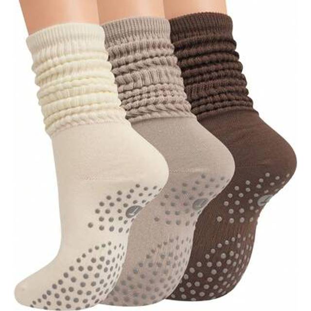 SHEIN 1/3 Pairs Women&#39;s All Season Pilates Sports Silicone Grip Yoga Socks, Non-Slip Ballet Pilates Exercise Socks, Fall