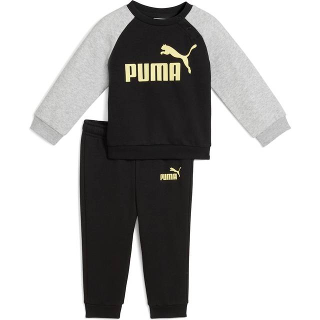 Puma Joggingdragt Essentials Raglan Crew Set - Lysegul/Grå/Sort