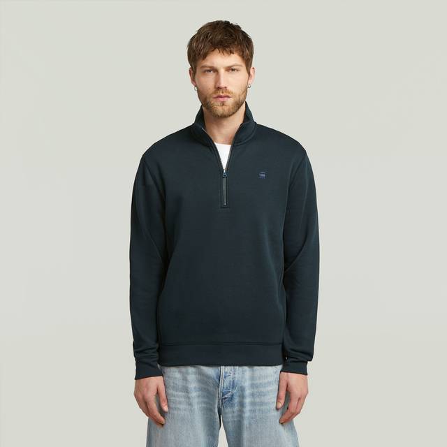 G-Star för män. D26459-C235-C742 Sweatshirt Premium Core Half Zip marinblå (M), Casual, Bomull, Marino - Marinblå (M)