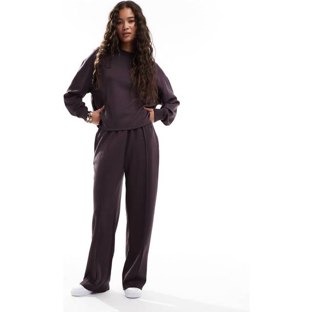 New Look Women's Burgundy Premium Elasticated Waist Wide Leg Joggers - UK 6