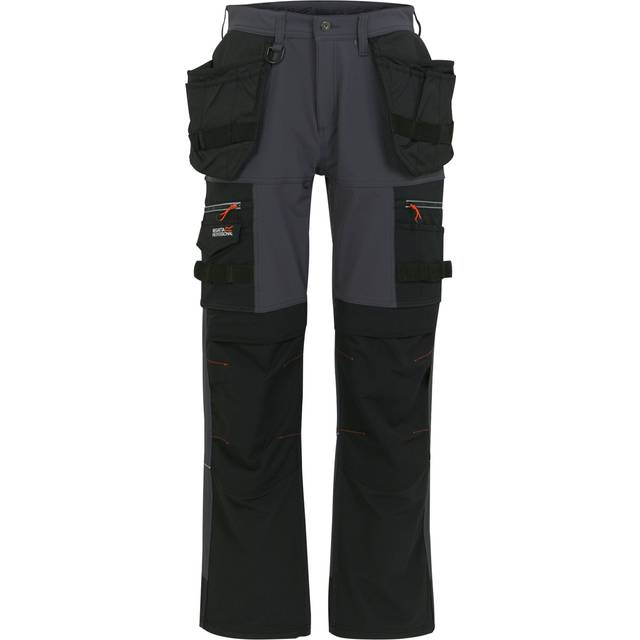 (46S, Iron/Black) Regatta Mens Infiltrate Softshell Stretch Work Trousers
