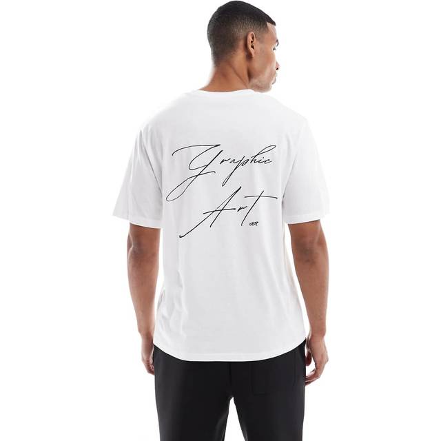 JJ Rebel – Vit t-shirt med tryck på ryggen-Vit/a