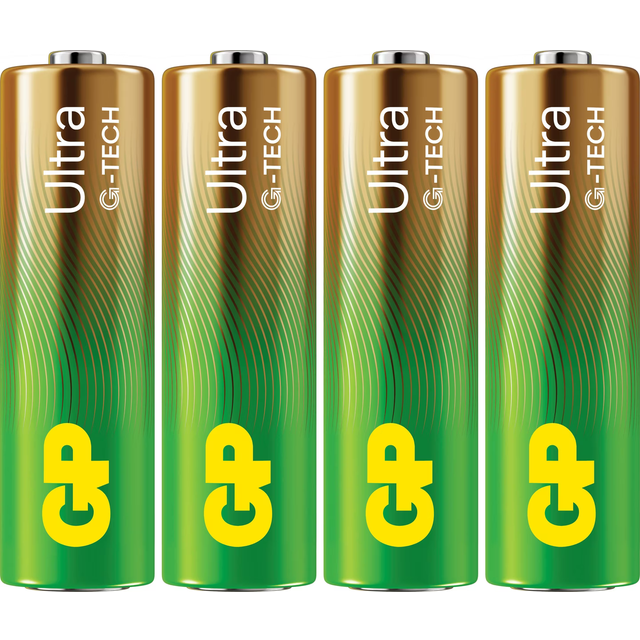 GP Batteries Ultra Alkaline Batteries (4 x AA), Green