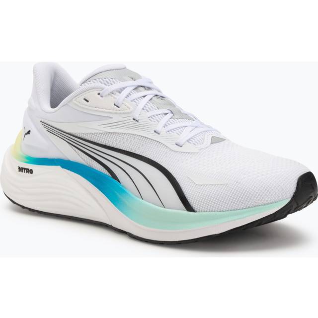 PUMA Electrify NITROâ¢ 4 Running Shoes Youth, Shoes, White/Mint Melt/Speed Blue, 38