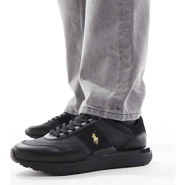 Polo Ralph Lauren for man. 809952269001 Train 89 leather shoes black (44), Flat, Laces, Casual