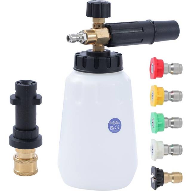 Foam Cannon Compatible with Karcher K2 K3 K4 K5 K6 K7 Pressure Washer, with 5 Nozzle Tips, 1/4 Inch Quick Connector, 1L