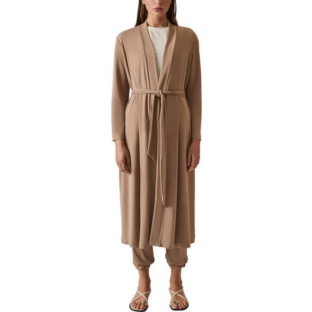 James Lakeland Camel Long Wrap Jersey Cardigan - 10