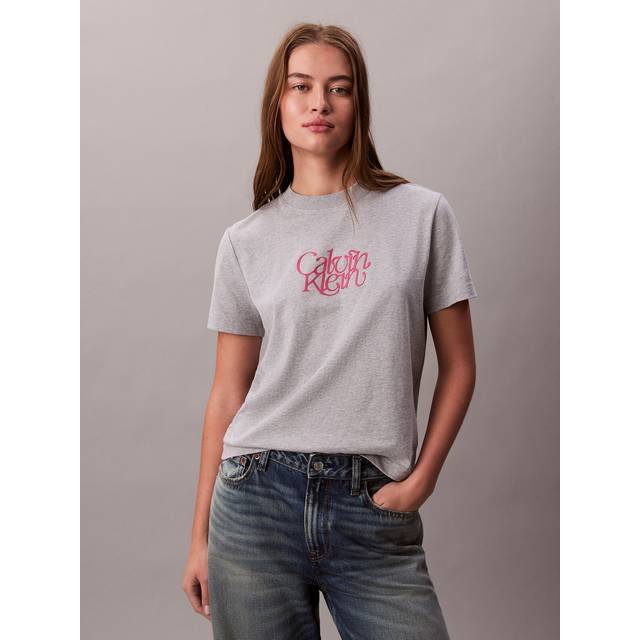 CALVIN KLEIN JEANS Ss Fitted Script Calvin Klein Te |Grå |S