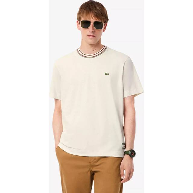 Lacoste, Toppar , Herr, M, Bomull, Ekologisk Bomull Randig Krage T-shirt