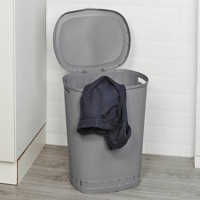 65l Line Design Plastic Dirty Laundry Clothes Washing Linen Basket Organiser