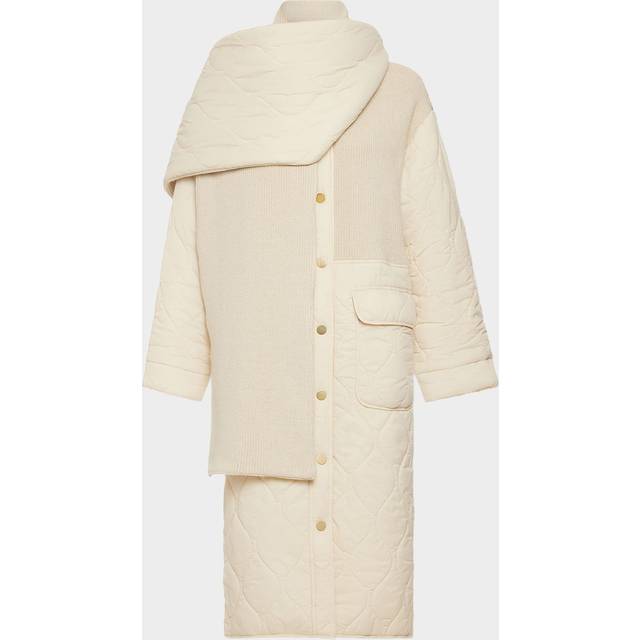 Melanie Combo Puffer Coat in Bone - BONE - XS