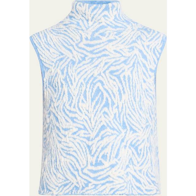 Bev Animal Jacquard Sweater Vest - DREAM BLUE ANIMAL - X-Small