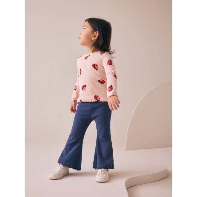 Next Navy/Pink Top and Flared Leggings Set 3 Pack (3mths-7yrs)