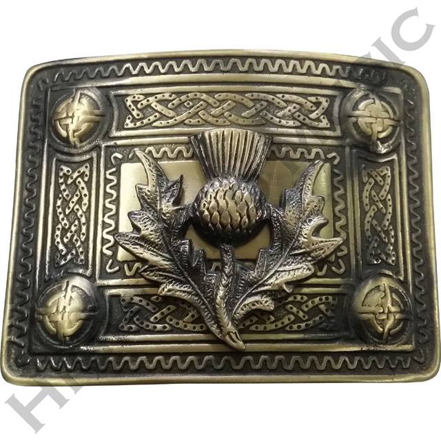 Hm Men’s Celtic Kilt Belt Buckle Thistle Antique Finish/celtic Kilt Belt Buckle