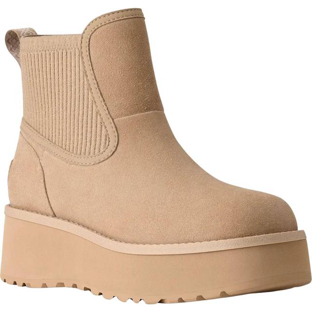 UGG® Cityfunc Chelsea Boot in Brown, Size 4, Suede/Polyester - Mustard Seed