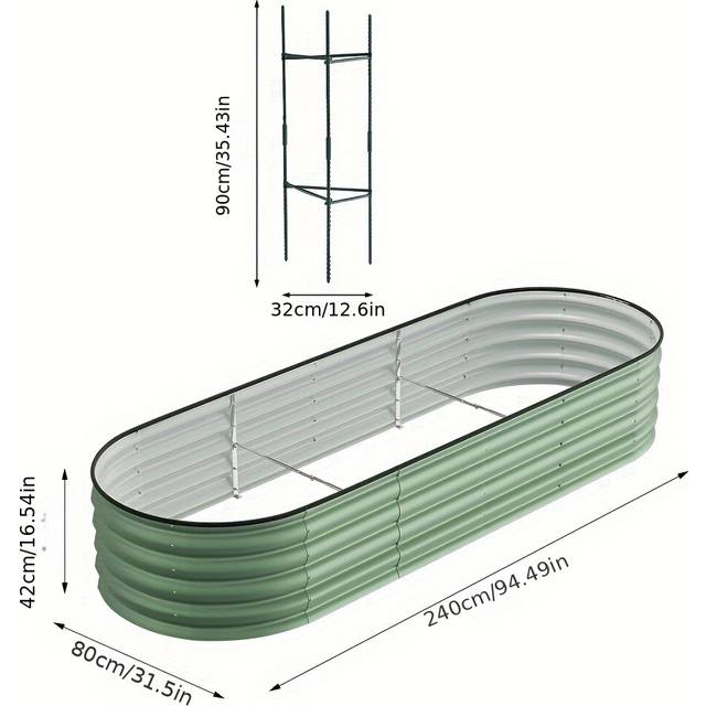 TEMU Garden Metal Raised Vegetable Planter Outdoor Flower Trough Grow Bed Box