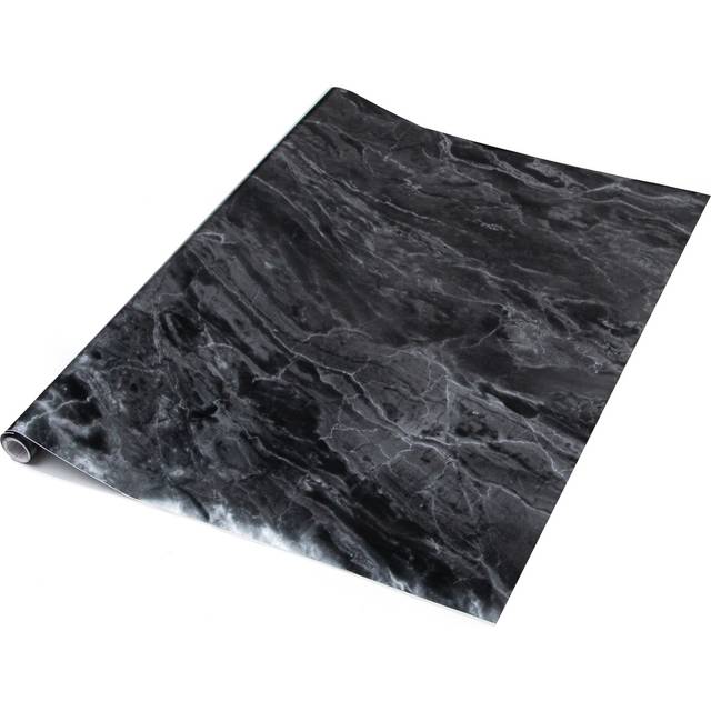 dc fix Marble Romeo Silver Self Adhesive Vinyl Wrap for Worktops and Furniture - Black / 67.5cm x 10m