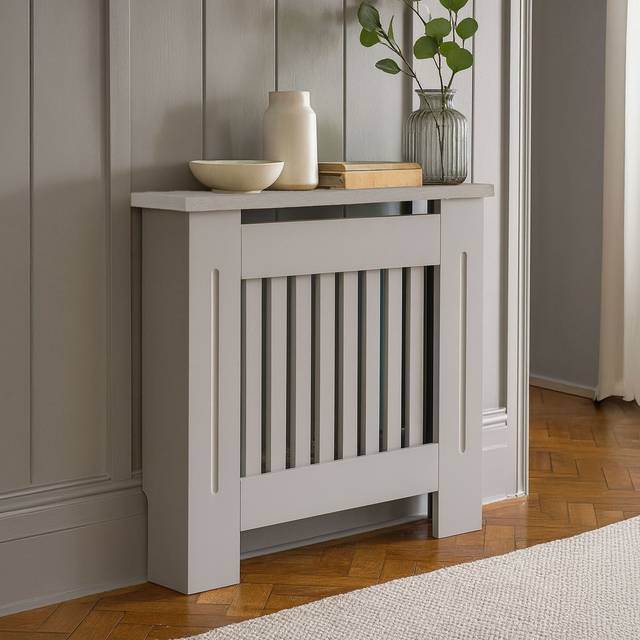 Neo Small Grey Decorative Wooden Radiator Cover