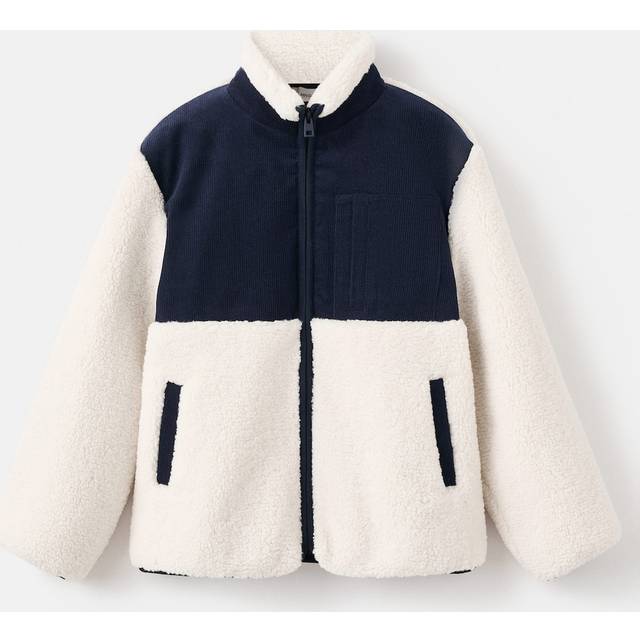 Mango Kids' Jorge Jacket, Natural White/Navy