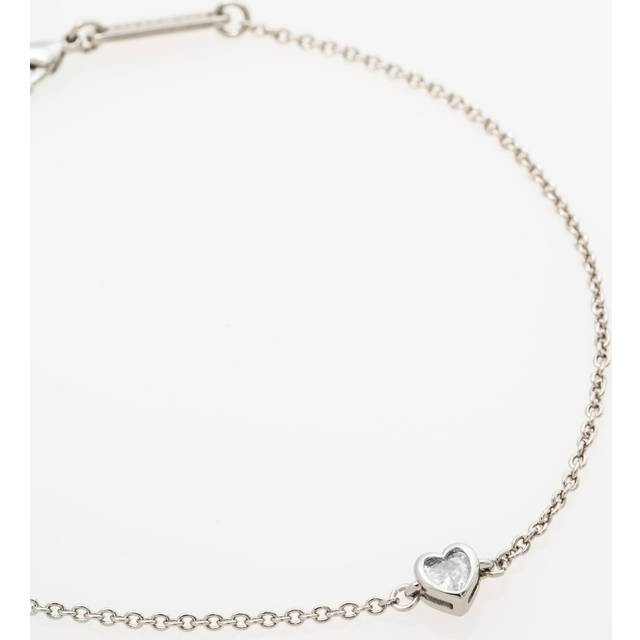 Ted Baker Halle Mini Crystal Heart Adjustable Bracelet, Silver/Clear Crystal