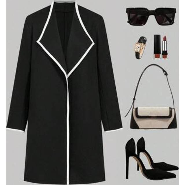 Ellevyn Women&#39;s Long Wool Blend Overcoat, Elegant Black Overcoat For Autumn/Winter Black Clothes For Women Airport Teachers For Women Fall Women Clothes Winte