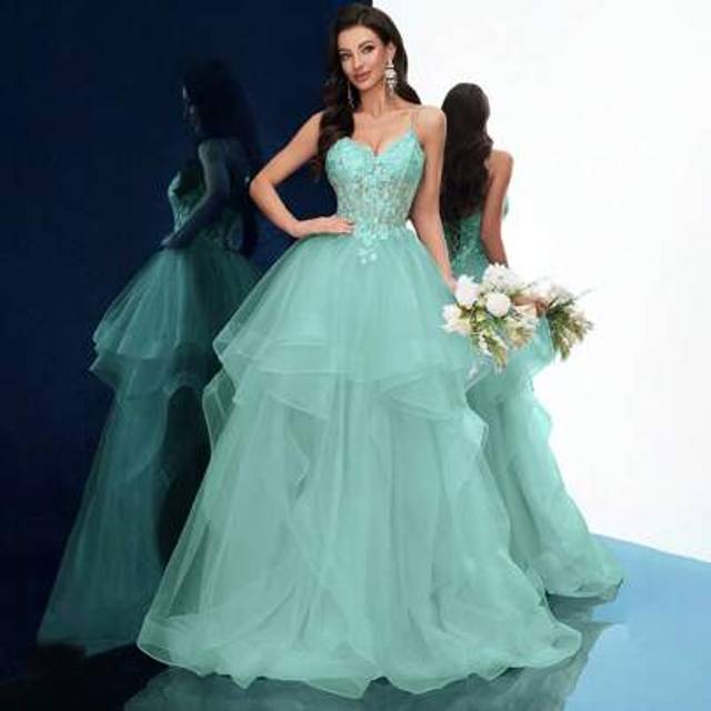 SHEIN Women Formal Dress Elegant Summer Evening Gown Graduation For Birthday Party, Graduation Season Prom, Solid Color Appliqued Sleeveless Layered Hem Flo