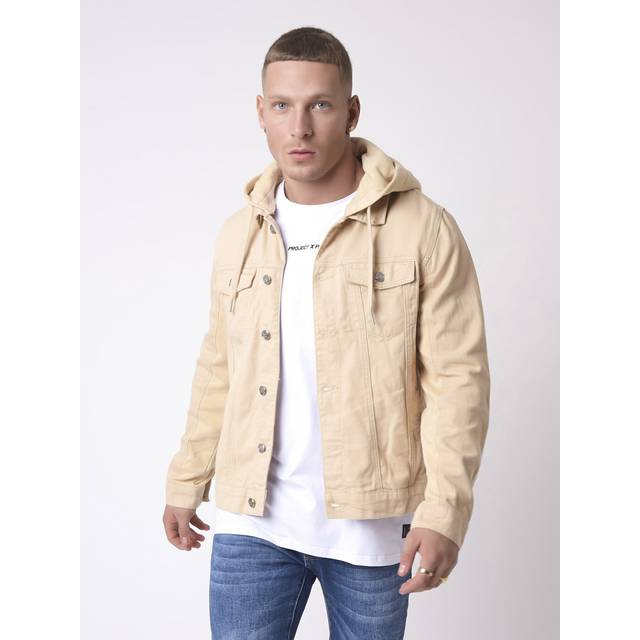 Denim jacket with removable hood Project X Paris - Beige - S