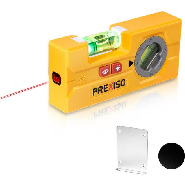 2-in-1 Laser Spirit Level, Mini Torpedo Level with LED Light, Rotatable Magnetic Pocket Level & 10m Laser Leveler Tool for Hanging Picture, Wall