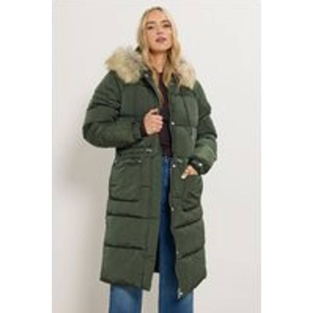 Lts Tall Khaki Green Padded Midi Coat Size 22-24