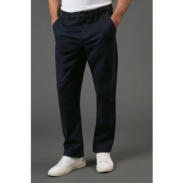 Maine Mens Premium Chino Trouser - Navy Cotton - Size 36 (Waist)