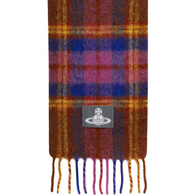 Vivienne Westwood Alpaca-Blend Tartan Scarf - Purple - One size