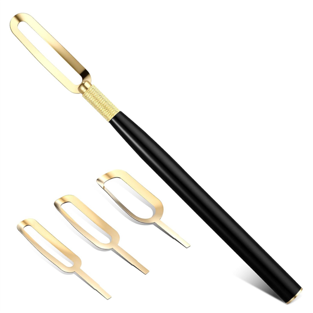 4Pcs Pottery Fluting Tool Kit Clay Ceramics Trimming Tools with 3 Different Blades Handle for Works