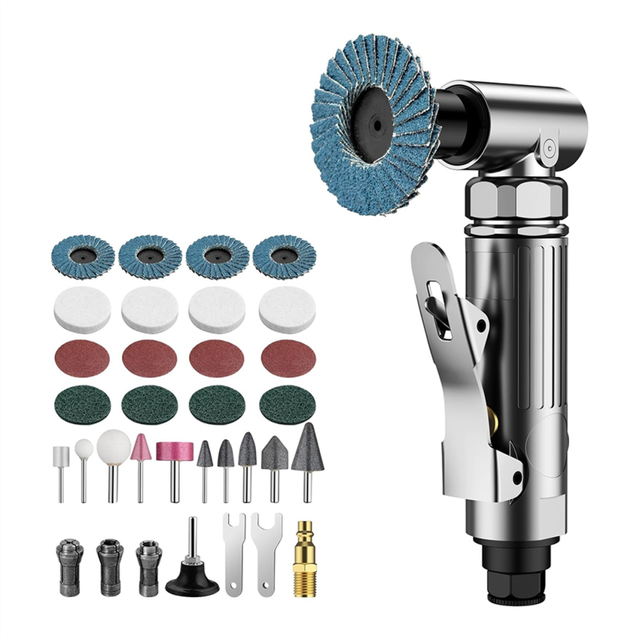 Angle Air Die Grinder, 90 Degree Heavy Duty 20,000 RPM Compressed Sander Polisher Tool for Contour Grinding, Polishing A