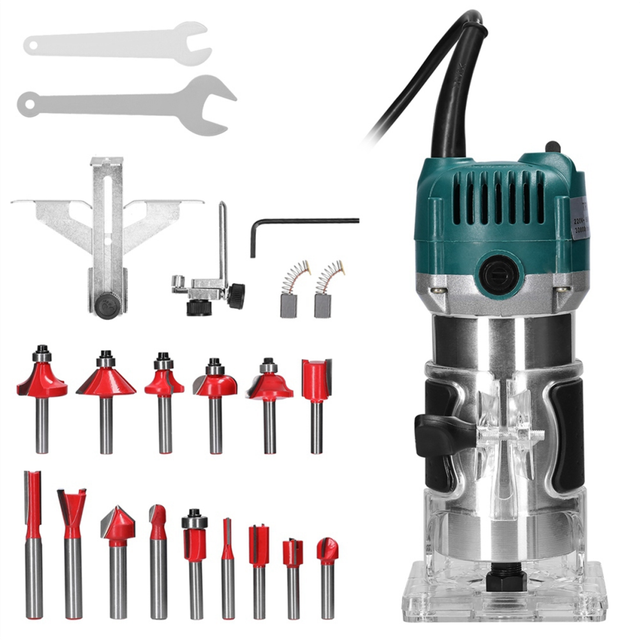 Electric Wood Router Trimmer Woodworking Milling Engraving Slotting Cutter Machine Edge US Plug
