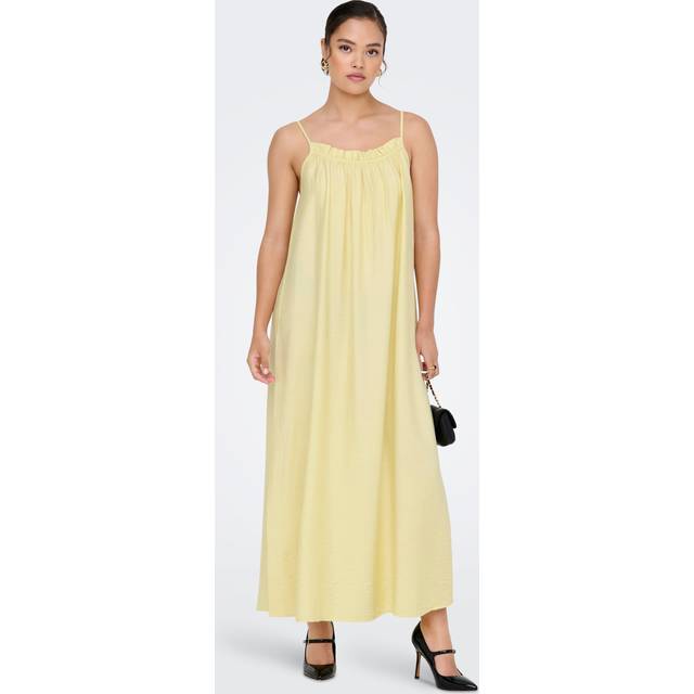 ONLY Onllino S/L Long Ruffle Dress WVN O Dam Maxiklänningar Stl. XS - Från Magasin - Sunlight (XS)