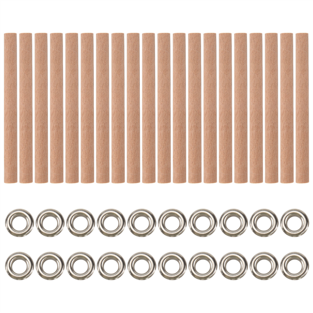 20PCS Wood Spiral Candle Wicks 4x0.32inch/100x8mm, Wick Tube with Stands for Making, Natural Round Wooden