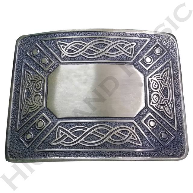 Highland Celtic Design Kilt Belt Buckle High Quality Antique / Jet Black Finish