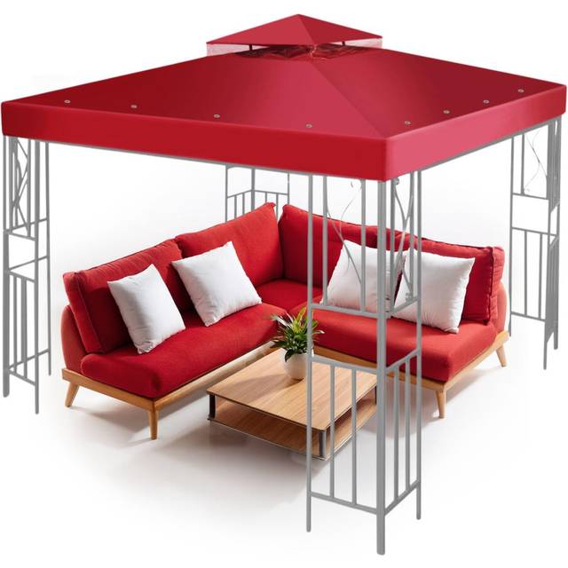 Flexzion Gazebo Top Replacement 10x10 Feet - Canopy Replacement Cover for Double Canopy Tent Dual Tier Pop Up Gazebo Tent Netting Cover, Water, Dirt,