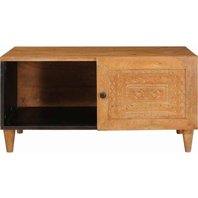 vidaXL Med Hylde Lysebrun 80 x 50 x 40 cm Sofabord