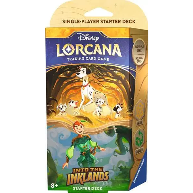 Disney Lorcana Trading Card Game Into the Inklands Amber and Emerald Starter Deck