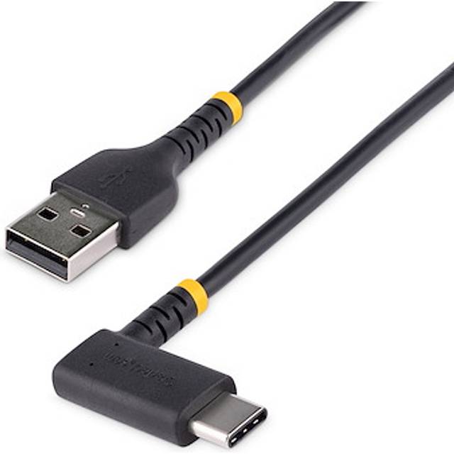 StarTech.com 6ft (2m) USB A to C Charging Cable Right Angle, Heavy Duty Fast Charge USB-C Cable, USB 2.0 A to Type-C, Durable and Rugged Aramid Fiber, 3A, S20/iPad/Pixel - High Quality USB Charging Cord (R2ACR-2M-USB-CABLE) - USB-kabel - USB (hane) rak ti
