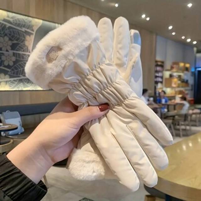 SHEIN 1pc Winter Warm Ladies Gloves-Soft And Thick, Wool Lining, Touch Screen Compatible, Windproof, Waterproof, Breathable, Suitable For Skiing, Riding, Mo
